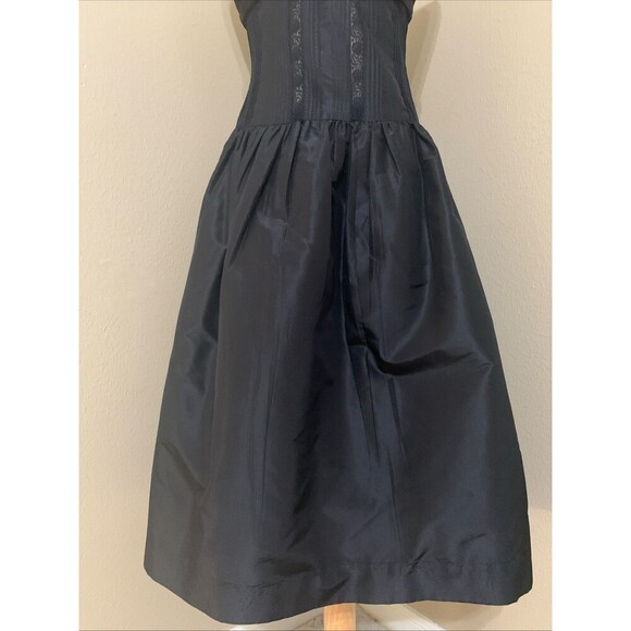 Rickie Freeman Teri Jon Black‎ Silk Corset Bow Front Cocktail Dress Size 2 - Picture 3 of 5